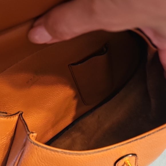 Delvaux Ostrich Leather Elegant Tan Leather Women's Bag - Picture 5 of 8